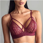 Biustonosz koronkowy bralette z ozdobnymi paskami